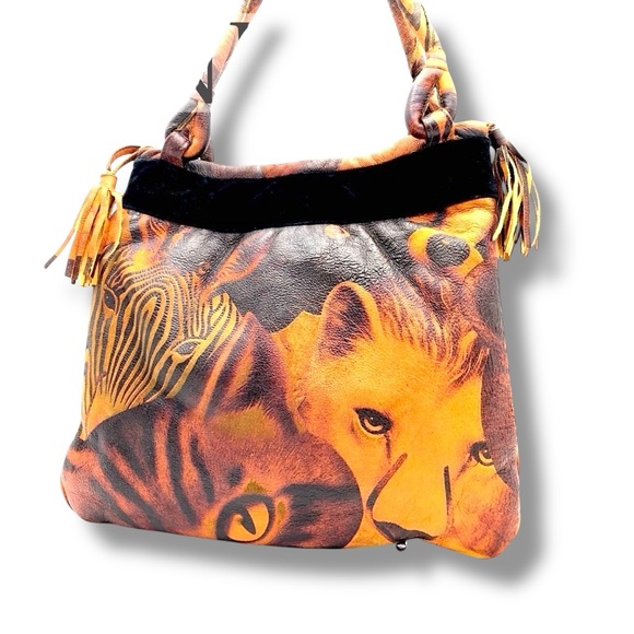 Fendi Handbags - Fendi FENDI Mouton SAFARI Print Tote Bag Vintage RARE LIMITED ED Sheepskin